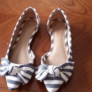 A New Day Black and Cream Striped Shoes